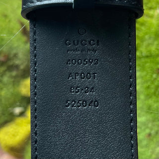 GUCCI GG Marmont Wide Black Leather Belt SZ 85/34