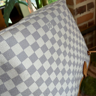 LOUIS VUITTON Neverfull MM Damier Azur Canvas Tote Bag
