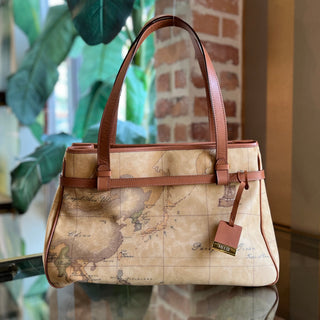 ALVERO MARTINI World Atlas Map Canvas Shoulder Bag TS4110