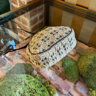 PRADA Mini Beige Metallic Brocade Evening Bag