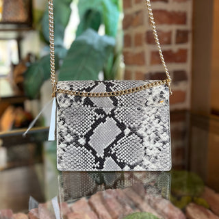 TORY BURCH Parker Convertible Snake Skin Embossed Leather Shoulder Bag