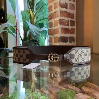 GUCCI Beige Marmont GG Canvas Wide Waist Belt SZ105/42(14US)