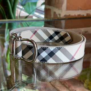 BURBERRY Nova Check Beige Canvas Belt