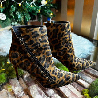 CHRISTIAN LOUBOUTIN Suede Leopard Print Boots 36.5