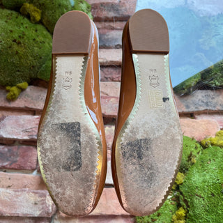 TORY BURCH Brown Patent Leather Flats SZ 9
