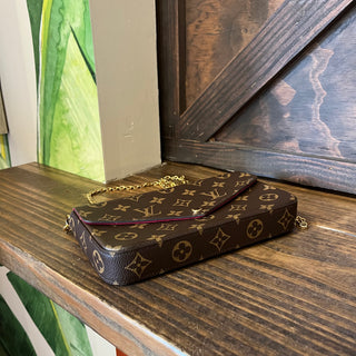 LOUIS VUITTON Felicie Pochette Brown Monogram Canvas Crossbody