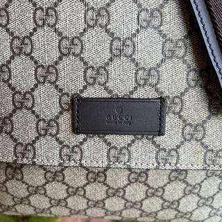 GUCCI Beige Ebony GG Supreme Canvas Diaper Bag