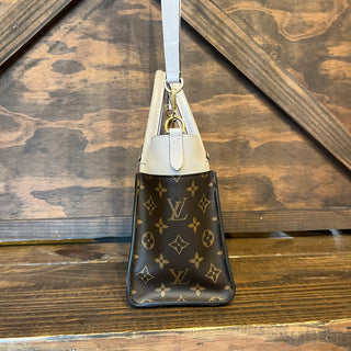 LOUIS VUITTON OnMySide PM Greige Calf Leather Top Handle