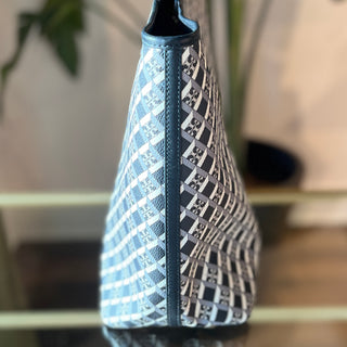 TORY BURCH Geo Logo Stripe Black Tote Bag