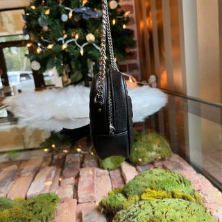 SAINT LAURENT Lou Camera Mini Black Grain de Poudre Matelassé Monogram Crossbody Bag