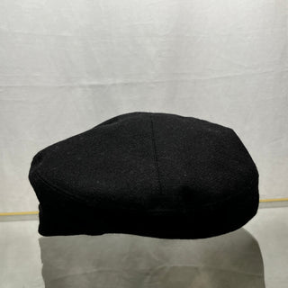 DOLCE&GABBANA Black Wool DG Logo Newsboy Cap SZ56