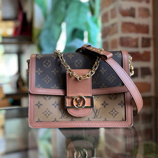 LOUIS VUITTON Dauphine MM Reverse Monogram Canvas Shoulder Bag