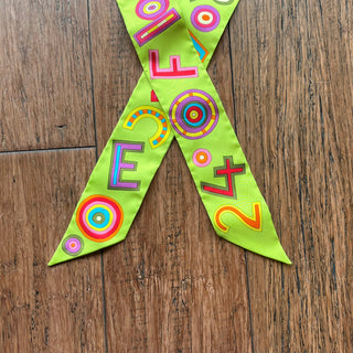 HERMÈS Tohu Bohu Neon Green Silk Twilly Scarf