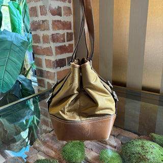 PRADA Vitello Trim Tessuto Shoulder Bag