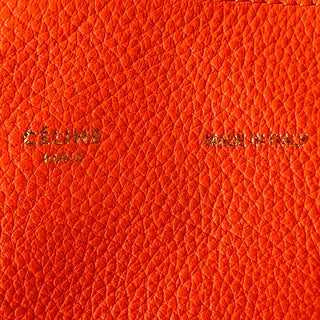 CELINE Horizontal Cabas Orange Grained Calfskin Shopping Tote Bag