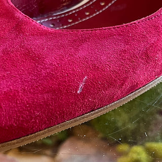 MANOLO BLAHNIK Red Suede Slingback Heels SZ 38.5 (US 8.5)