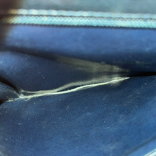 FERRAGAMO Navy Blue Leather Structured Crossbody