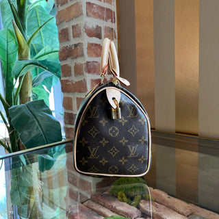 LOUIS VUITTON Speedy 25 Brown Monogram Canvas Satchel
