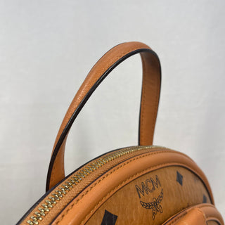 MCM Visetos Small Cognac Anna Backpack