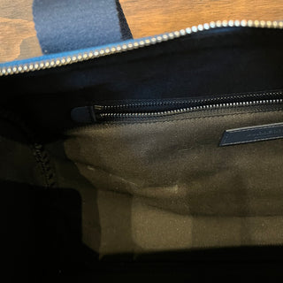 BURBERRY Kennedy Blue Canvas Duffle Bag