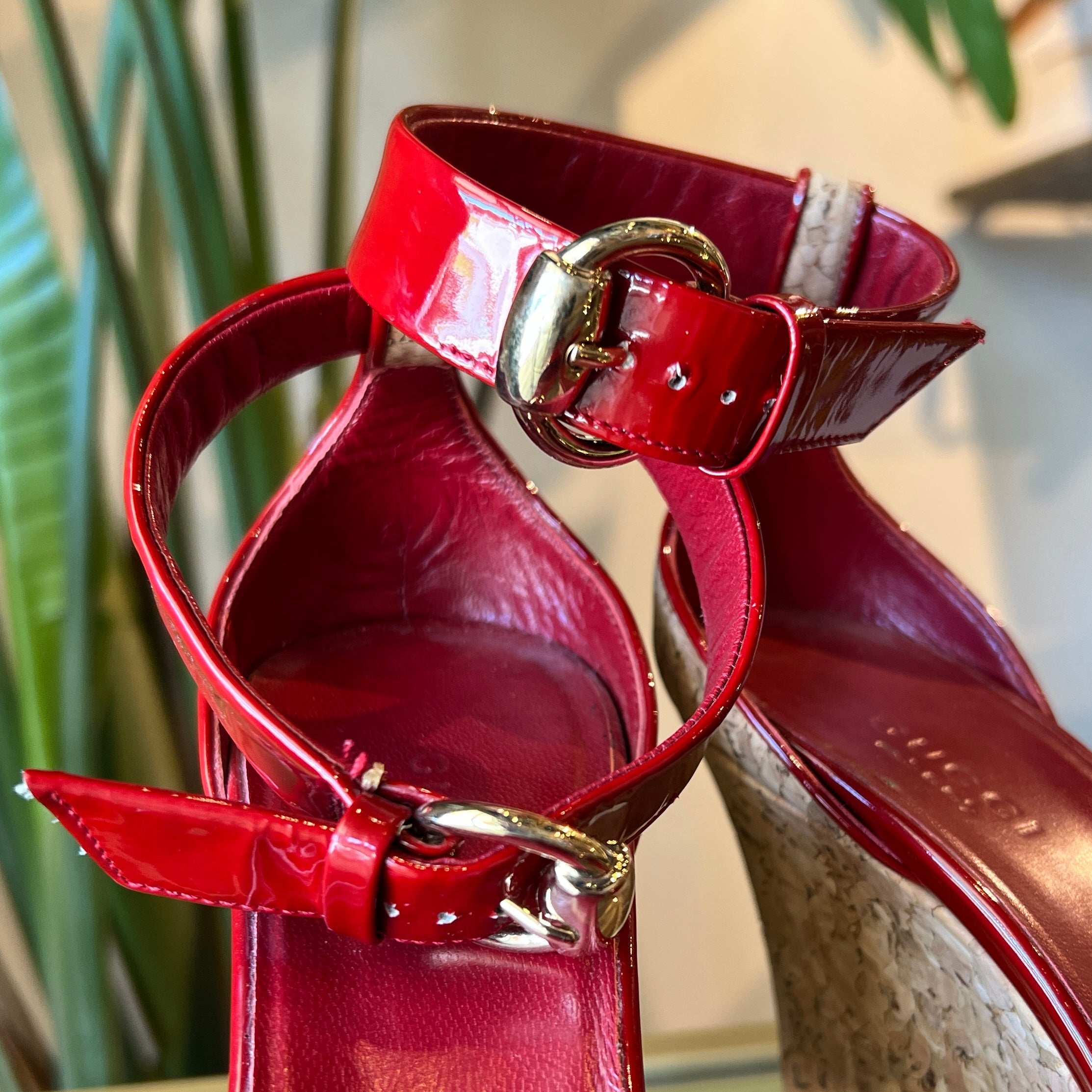 GUCCI Red Patent Slingback Heels SZ 6.5