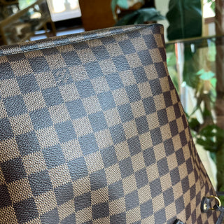 LOUIS VUITTON Neverfull MM Damier Ebene Brown Canvas Tote Bag