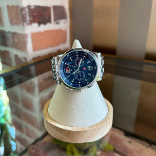 MICHELE Sport Sail Stainless Steel Blue Chronograph Watch