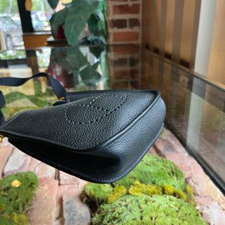 HERMES Evelyne TPM Black Togo Shoulder Bag