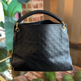 LOUIS VUITTON Artsy MM Black Empriente Leather Hobo