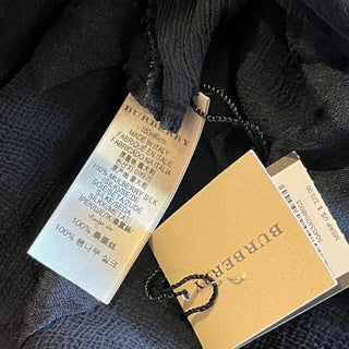 BURBERRY Black Mulberry Silk Scarf