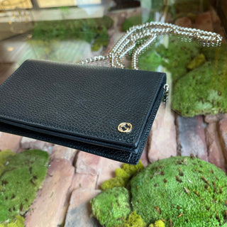 GUCCI Black Dollar Calfskin Interlocking G Crossbody