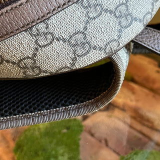 GUCCI Small Ophidia Day Beige Ebony GG Supreme Monogram Canvas New Acero Calfskin Backpack Bag