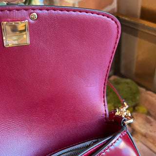 TORY BURCH Britten Red Smooth Glazed Leather Crossbody