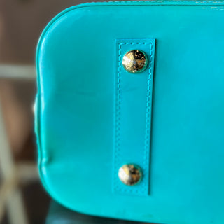 LOUIS VUITTON Monogram Vernis Alma Turquoise PM
