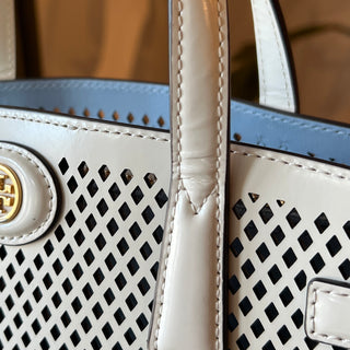 TORY BURCH Robinson Small Perforated Leather Satchel