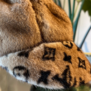 LOUIS VUITTON Beige Monogram Cavroche Mink Cap