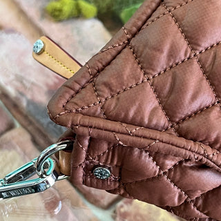 MZ WALLACE Terracotta Quilted Nylon Box Crossbody Bag