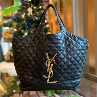 SAINT LAURENT Icare Maxi Quilted Lambskin Shopping Tote