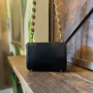 VALENTINO Stud Sign Small Black Leather Crossbody