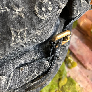 LOUIS VUITTON Neo Cabby MM Black Denim Monogram Shoulder Bag