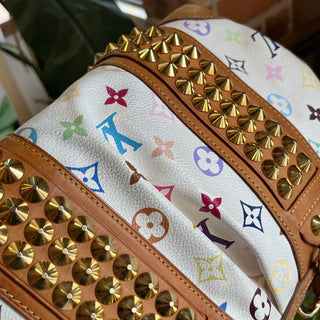 LOUIS VUITTON Courtney MM White Monogram Multicolore Shoulder Bag
