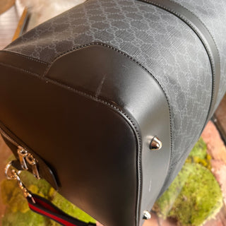 GUCCI Appia Large GG Supreme Monogram Calfskin Web Soft Duffle Bag