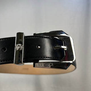 VERSACE Heritage Leather Black Belt 90/36