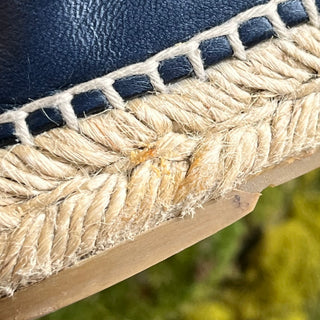 CHANEL CC Blue Leather Espadrilles SZ 36 (US 6)