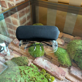 CHANEL 4017-D Crystal CC Rectangle Rimless Sunglasses