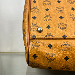 MCM Cognac Visetos Monogram Canvas Duffle Bag