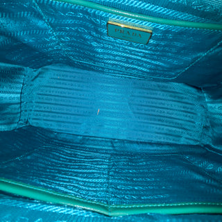PRADA Green Patent Saffiano Lux Tote