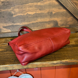 FENDI Red Leather Tote Bag