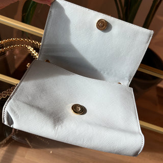 FERRAGAMO Light Blue Ginny Chain Shoulder Bag Medium