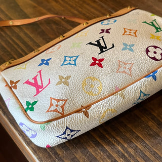 LOUIS VUITTON Takashi Murakami Pochette Accessories White Monogram Multicolor Shoulder Bag